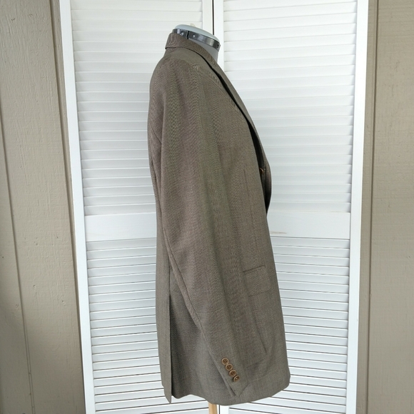 LAST CHANCE Canali Italy brown birds eye wool blazer men 42 L - Picture 4 of 9
